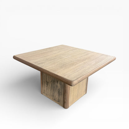 Vintage Trioh Pine & Oak Coffee Table – Solid Wood Mid-Century Square Table