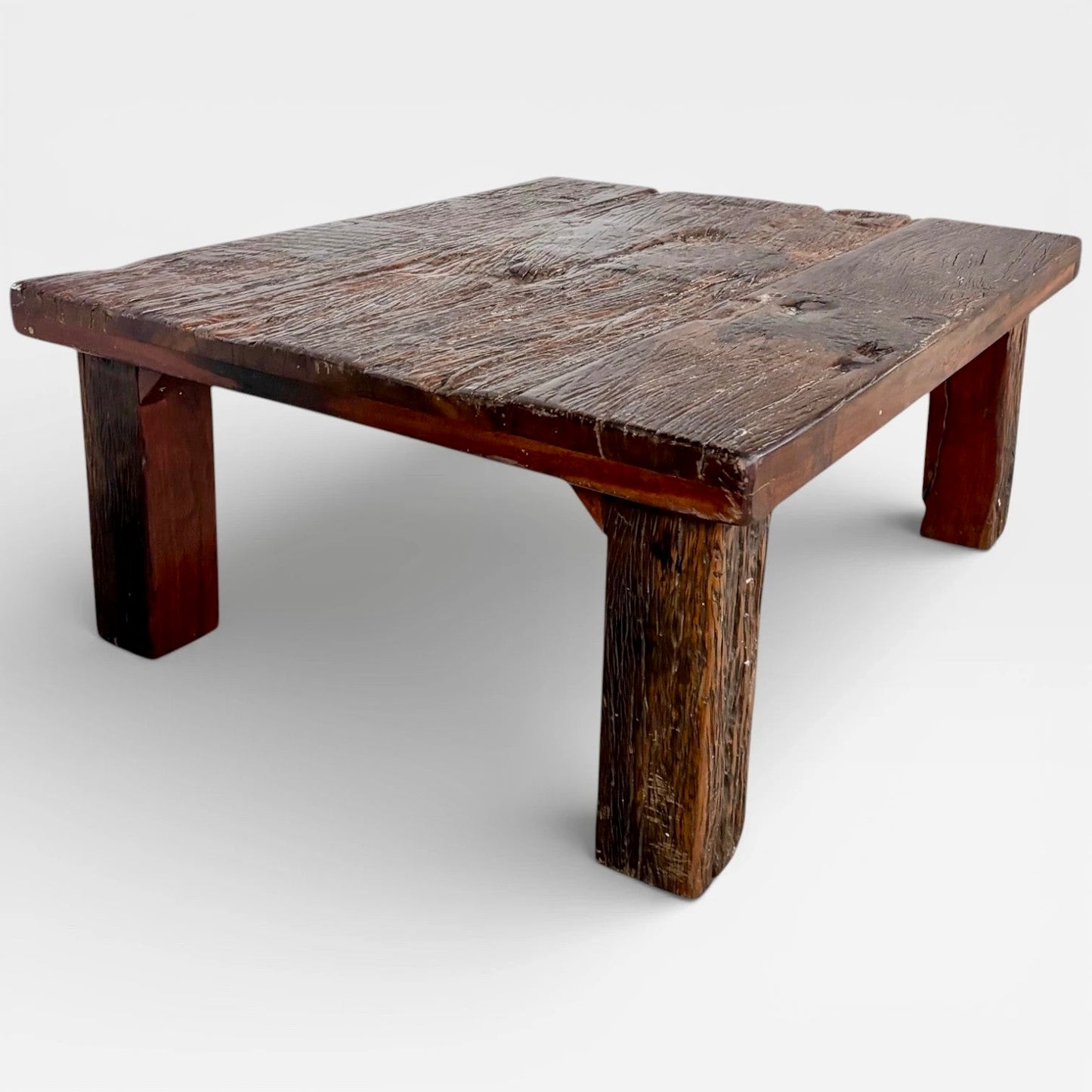 Mid Century Brutalist Driftwood Chunky Coffee Table