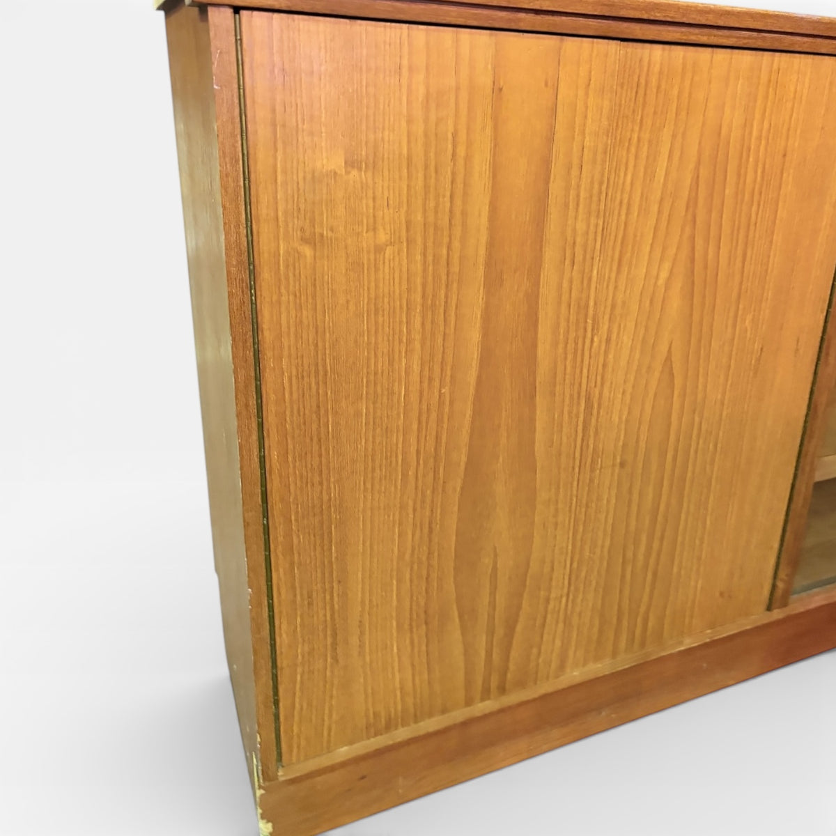 Mid Century Teak Sideboard – Vintage Storage Cabinet with Glazed Display