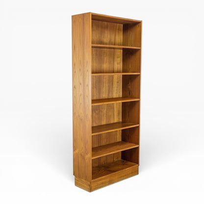 Danish Domino Teak Bookcase – Tall Slim Mid-Century Shelving Unit