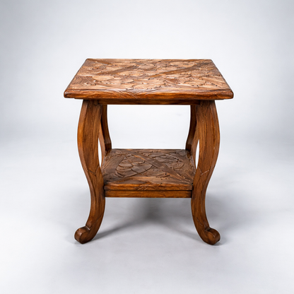 Liberty of London Antique Japanese Carved Fruitwood Side Table