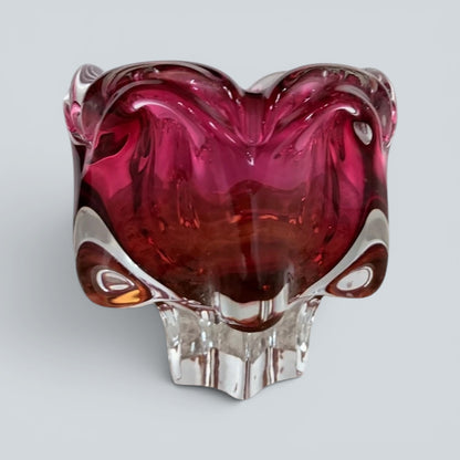 1960s Czech Sommerso Art Glass Bowl by Josef Hospodka for Chřibská