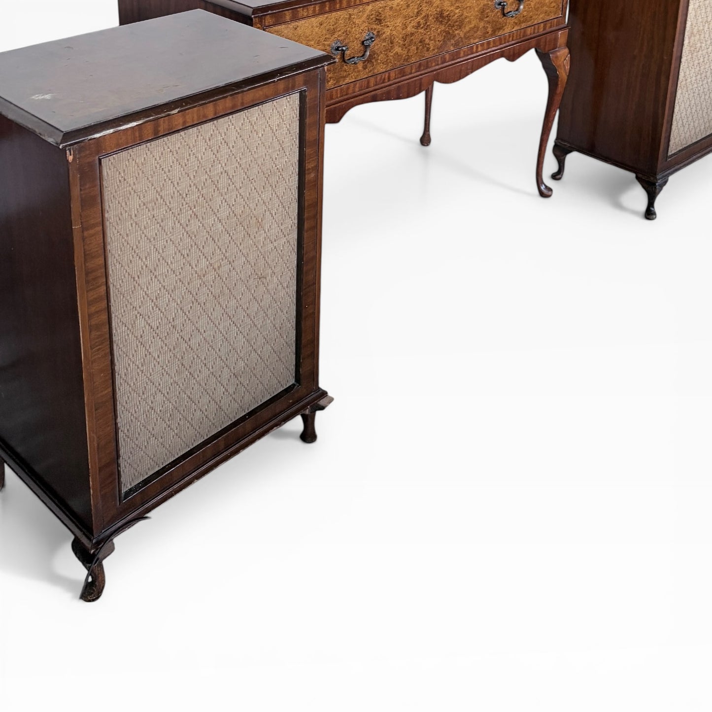 Vintage Dynatron Walnut Radiogram with Matching Stereo Speakers