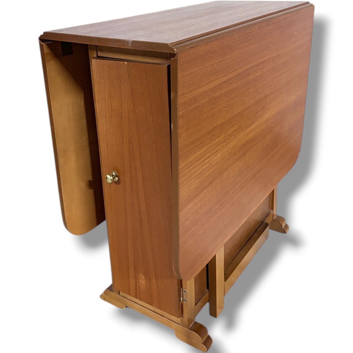 Mid-Century Dining Table - Drop-Leaf Extending Table with Built-In Storage