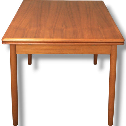 Mid Century Dining Table - Danish Draw Leaf Extending Solid Wood Table