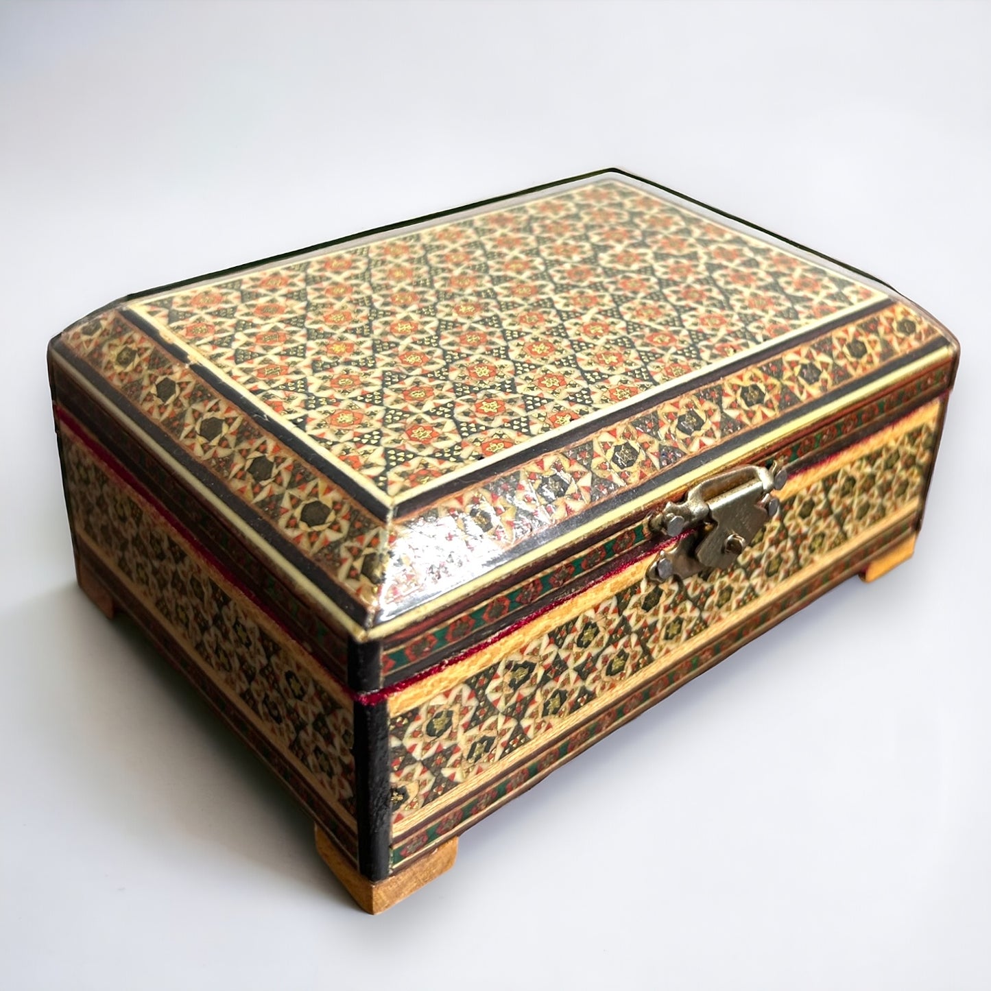 Vintage 1960s Persian Khatam Mosaic Jewellery Box