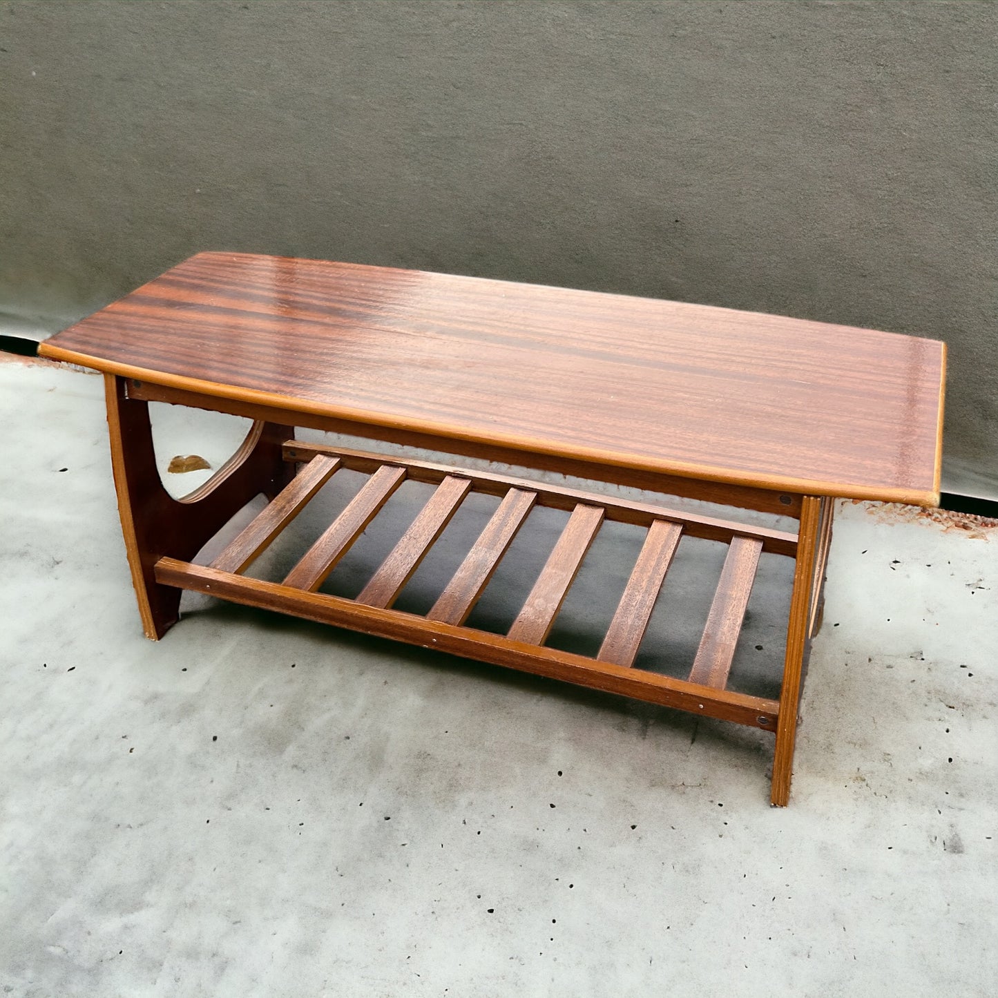 Mid Century Teak Formica Scandi Coffee Table