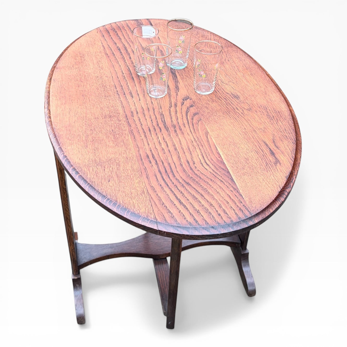 Arts & Crafts Folding Oak Wine Table