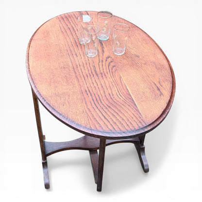 Arts & Crafts Folding Oak Wine Table