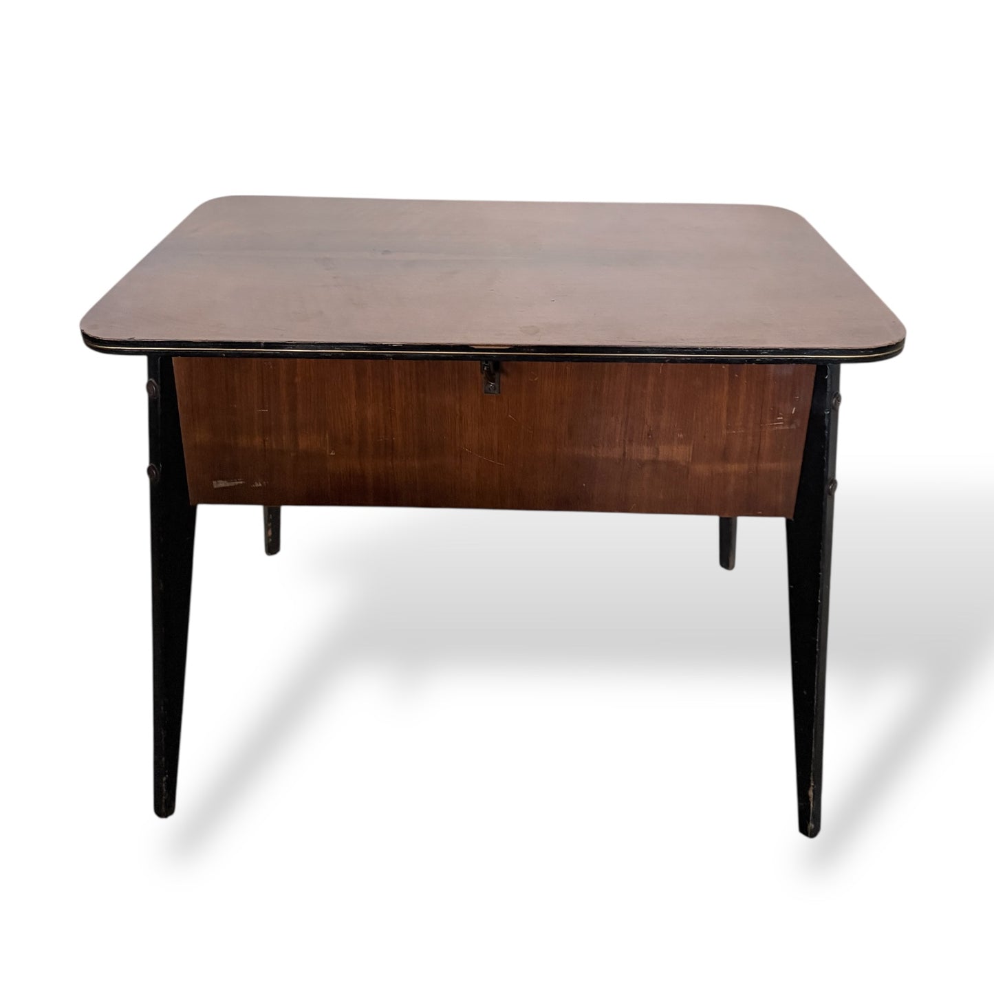 Mid-Century Burr Walnut Atomic Sewing Box