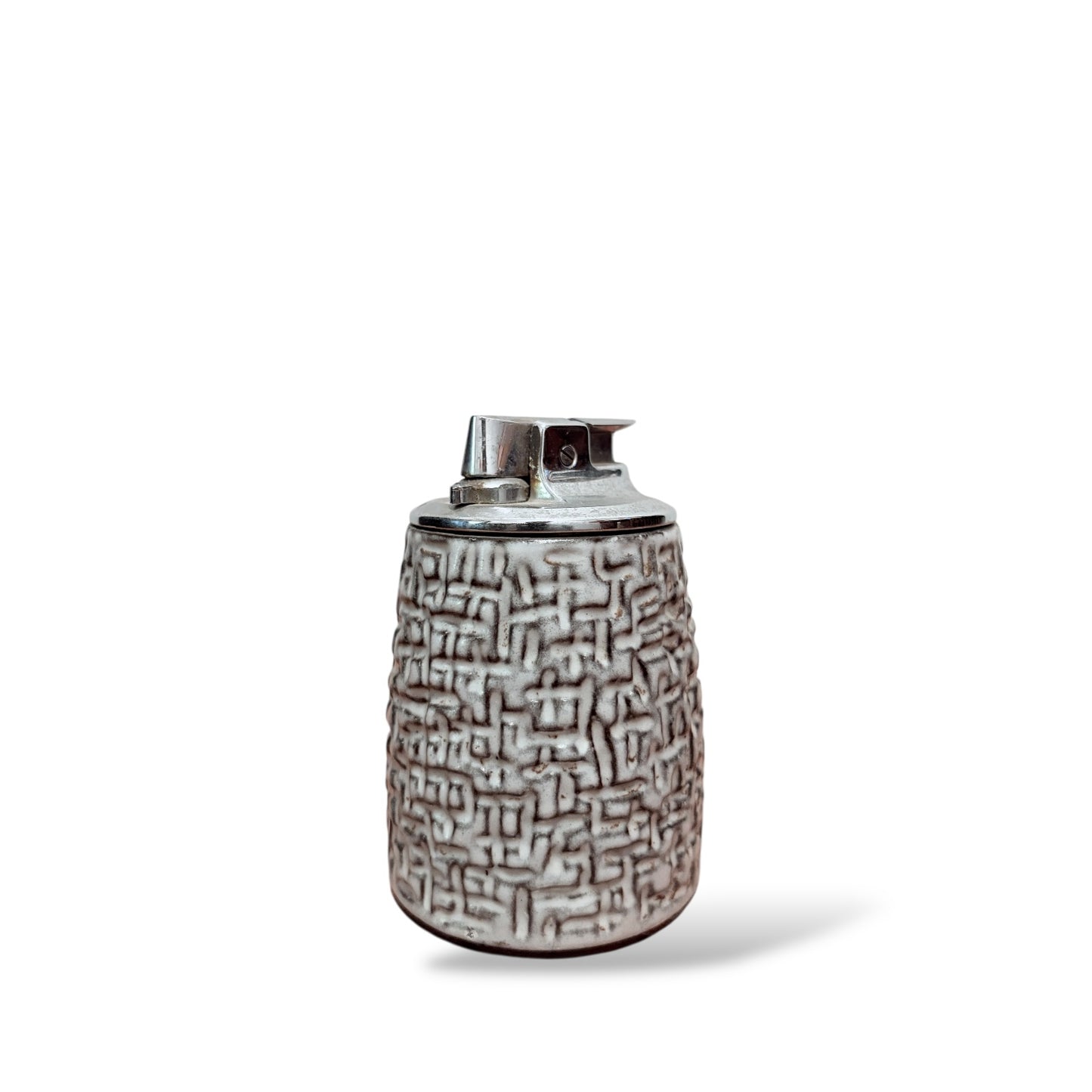 Vintage Swedish Ceramic Table Lighter – Textured Studio Pottery, Mid-Century