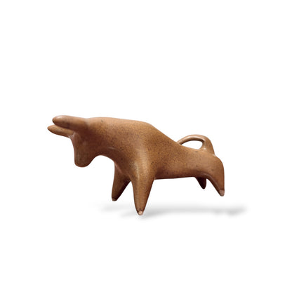 Vintage Miniature Ceramic Taurus Bull Sculpture — view 4