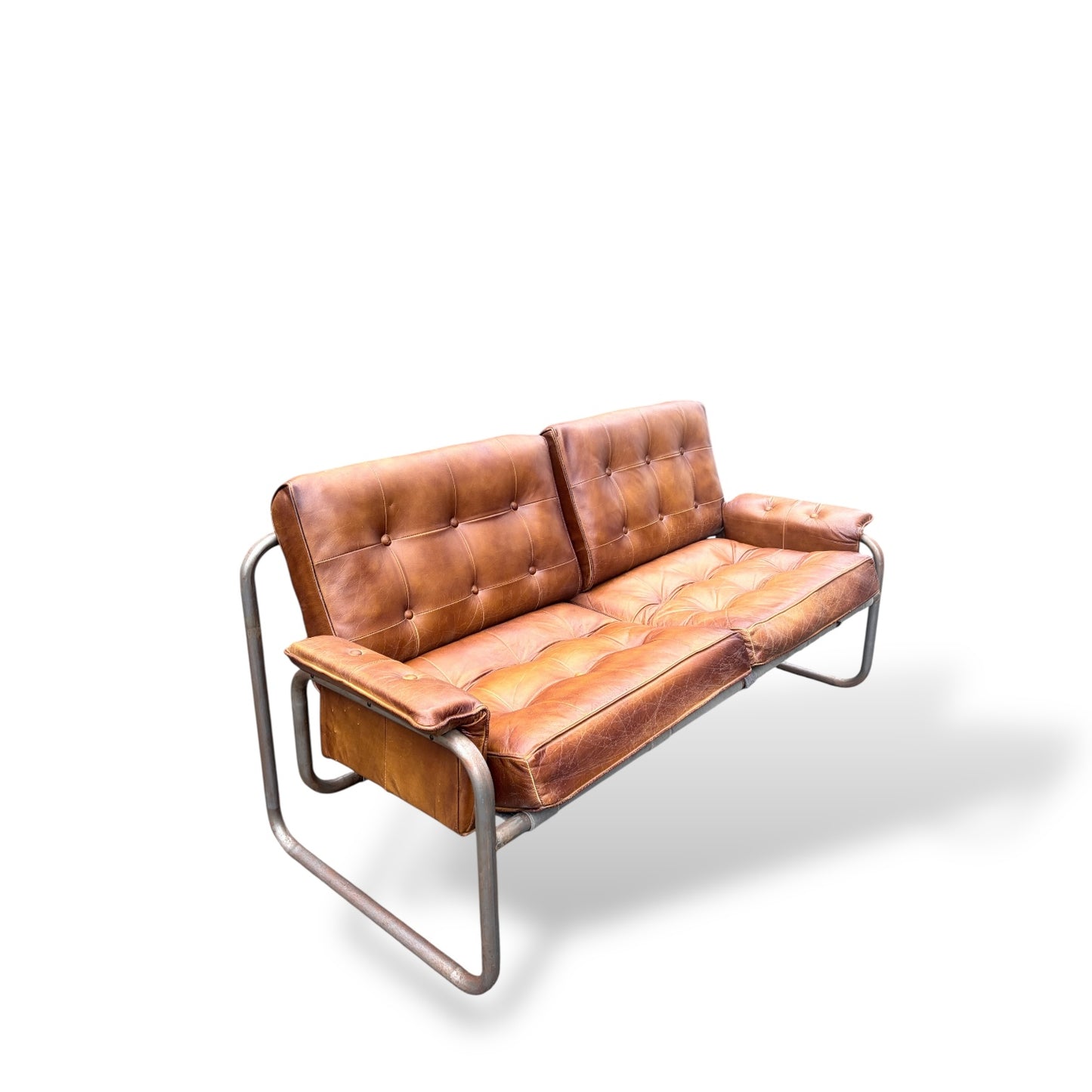 Vintage IKEA “Borkum” Leather Sofa – Pair By Johan Häggström, Sweden, 1970s