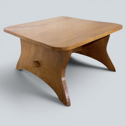 Arts & Crafts Solid Elm Coffee Table with Pegged Joinery