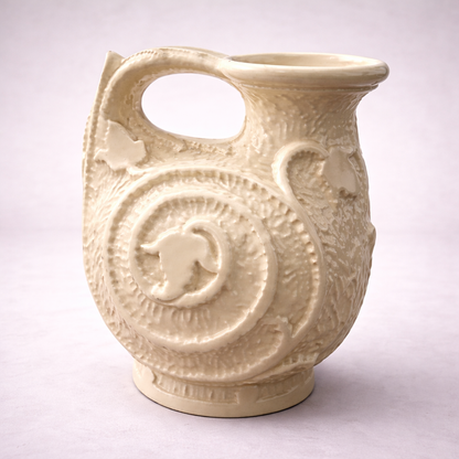 1930s Art Deco Cream Relief Serving Pitcher by Burleigh Ware
