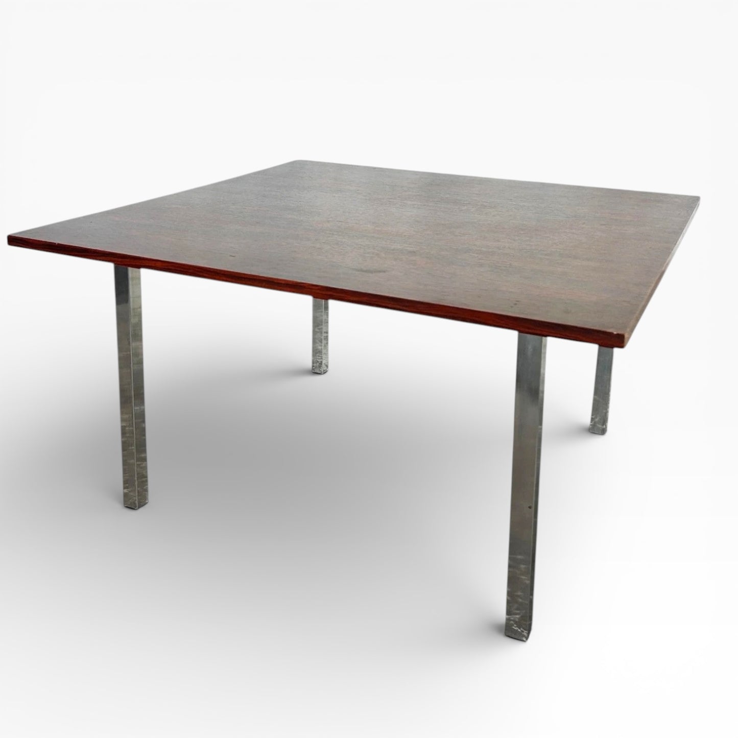 Vintage Coffee Table – Rosewood Top With Chrome Legs | Mid Century Square Low Table