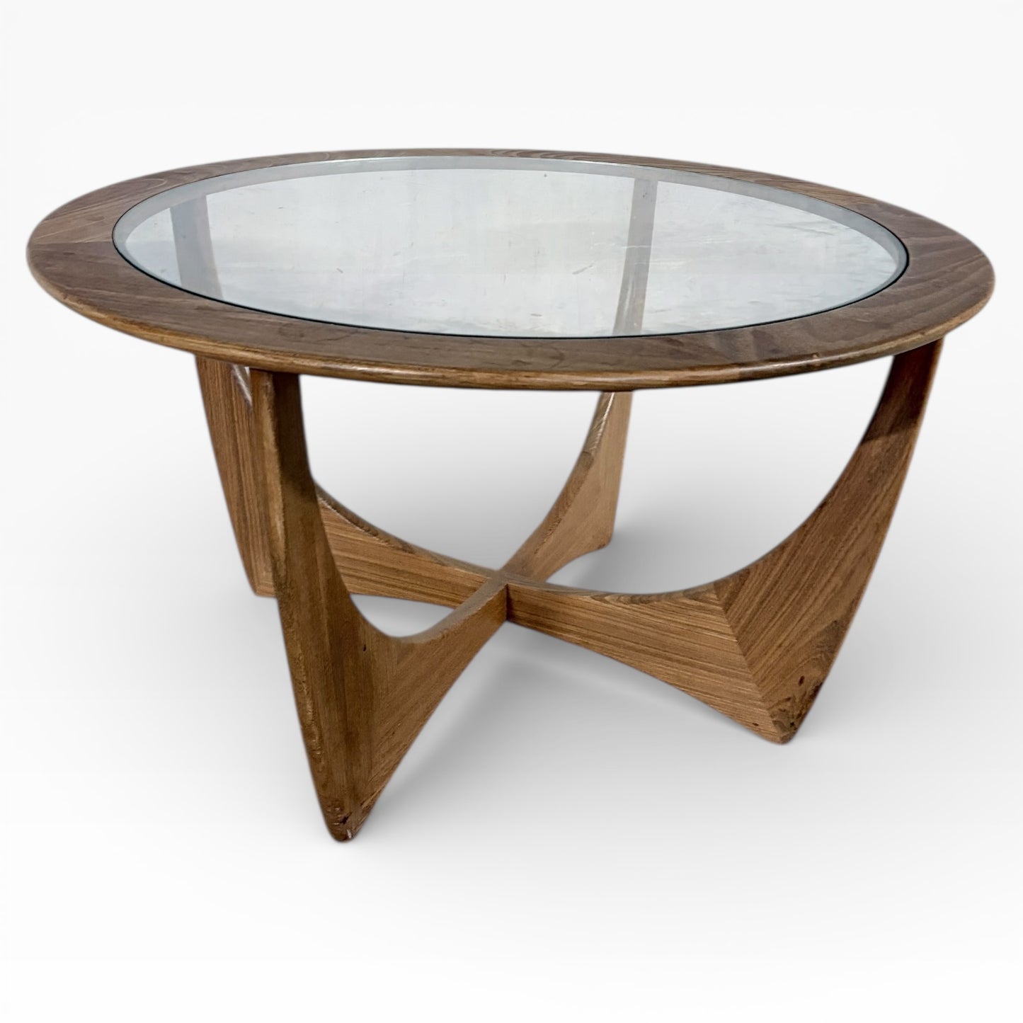 Mid Century G Plan Astro Circular Teak and Glass Coffee Table