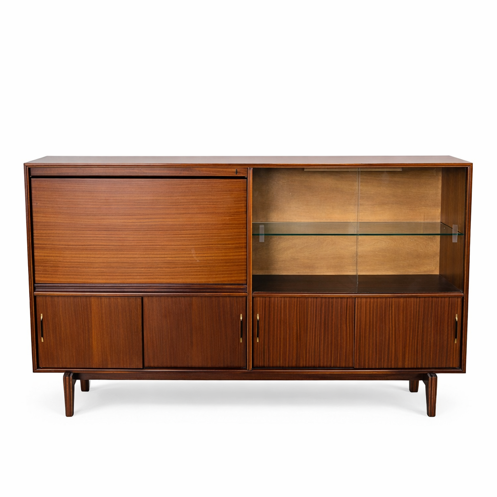 Vintage Beaver & Tapley Slim Teak Bookcase Cabinet by Guy Rogers