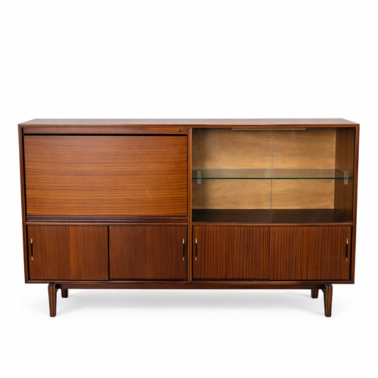 Vintage Beaver & Tapley Slim Teak Bookcase Cabinet by Guy Rogers