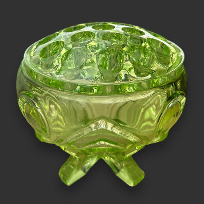 Art Deco Uranium Glass Pedestal Vase