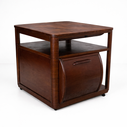 Art Deco Walnut Drinks Cabinet Metamorphic Trolley by Incorporall (CC41)
