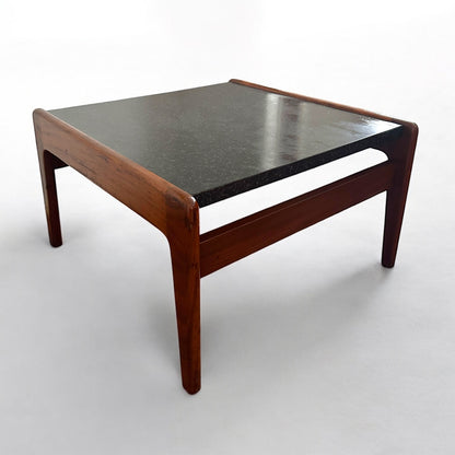 Mid Century Modern Guy Rogers Black Formica and Teak Coffee Table