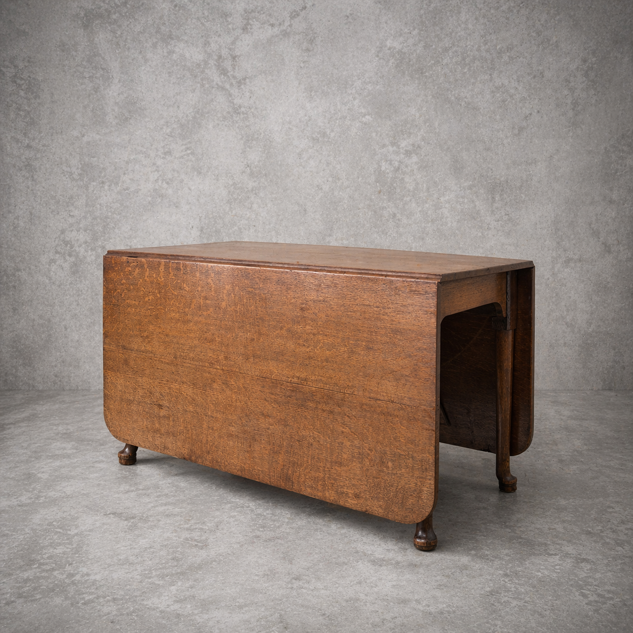 Large Edwardian Oak Drop Leaf Dining Table – Gateleg Extending Table