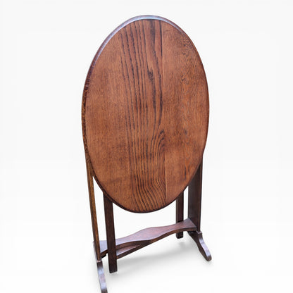 Arts & Crafts Folding Oak Wine Table