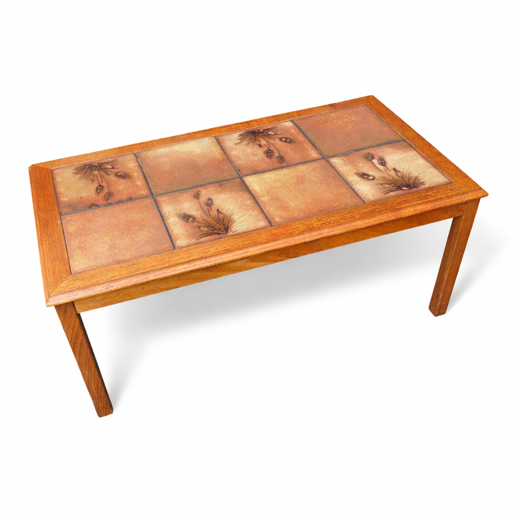 Danish Teak & Tile Coffee Table by Trioh | Mid-Century — view 2