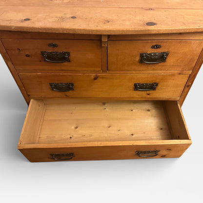 Antique Pine and Brass Chest of Drawers