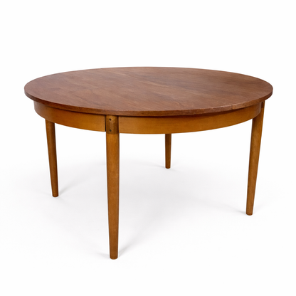 Vintage Danish Round Extending Dining Table – Mid-Century Modern