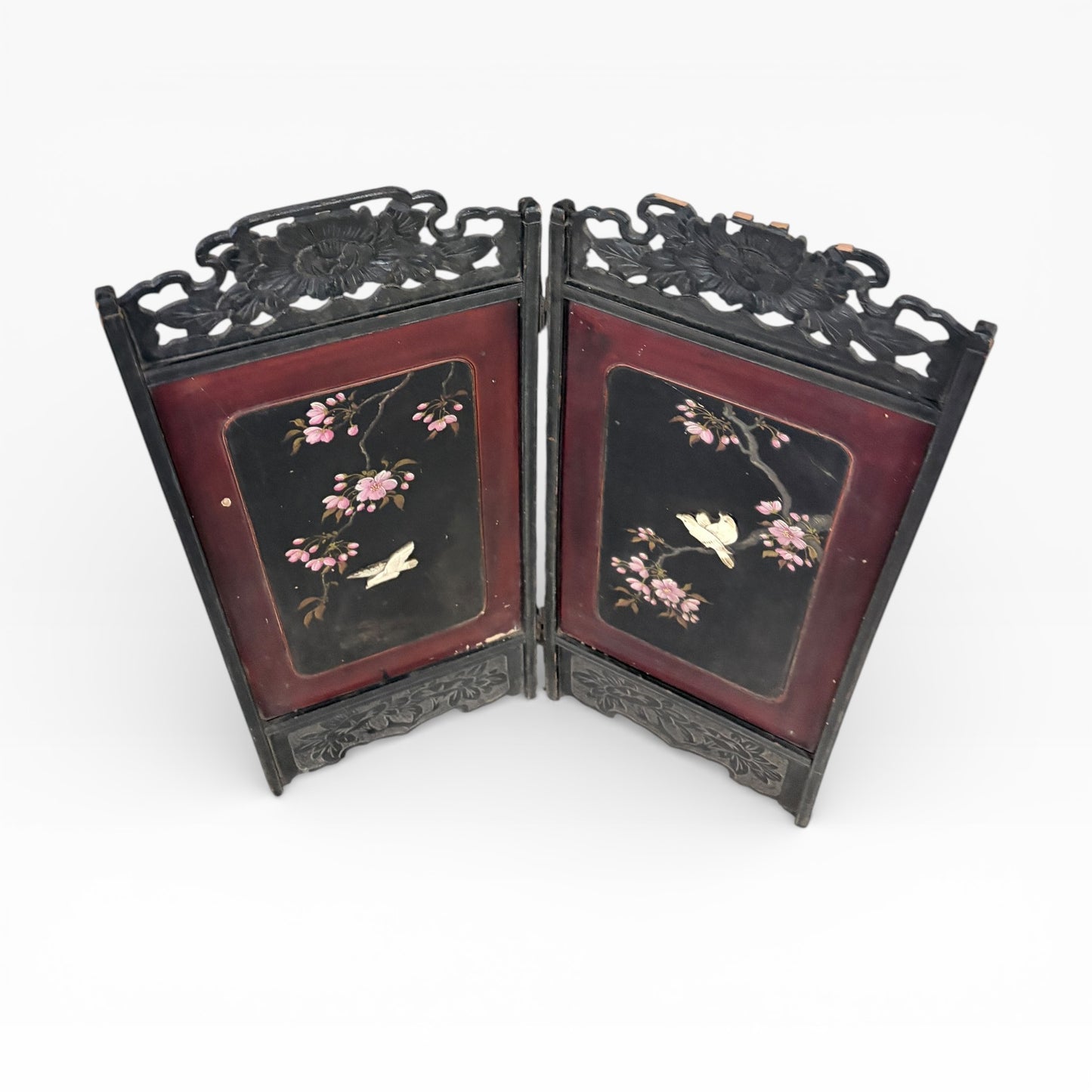Antique Chinese Mother of Pearl Folding Screen