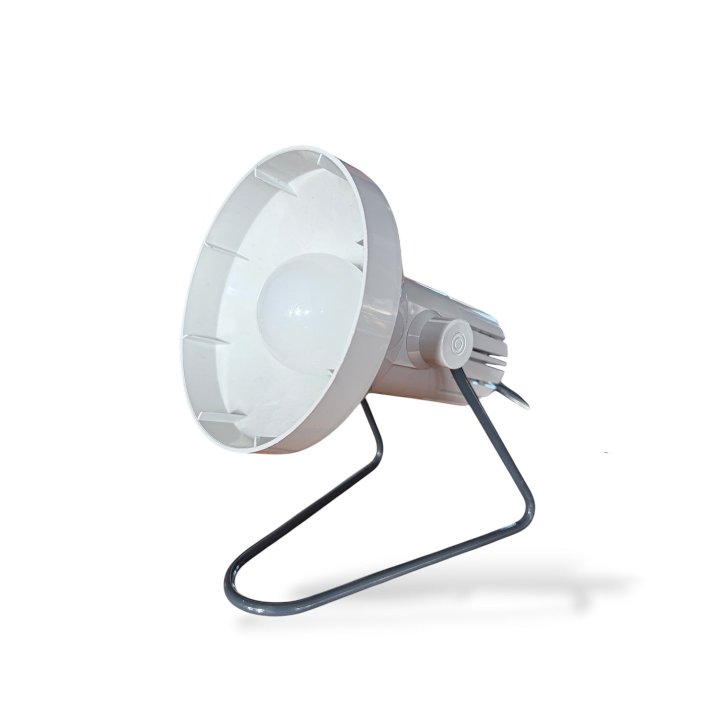 Mid Century Desk Lamp | Industrial Plastic Cone Light With Sculptural Accent