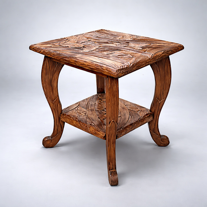 Liberty of London Antique Japanese Carved Fruitwood Side Table