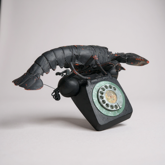 Surrealist Lobster Telephone Sculpture | Dalí Inspired Art Object, Vintage-Style Assemblage, Surreal Home Decor
