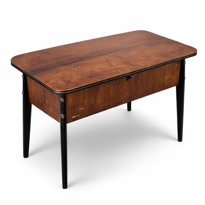 Mid-Century Burr Walnut Atomic Sewing Box