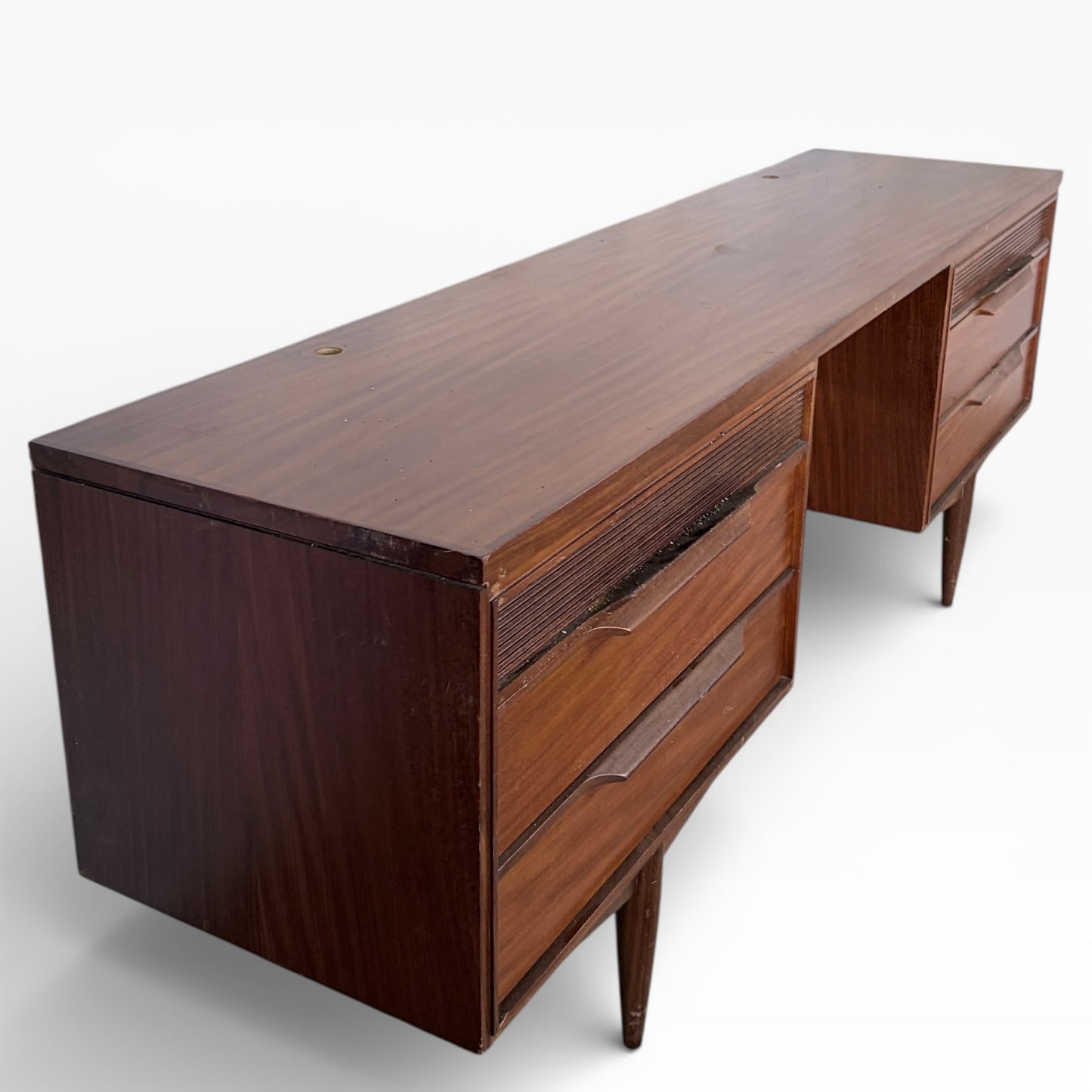 Mid-Century Low Teak Desk by White & Newton