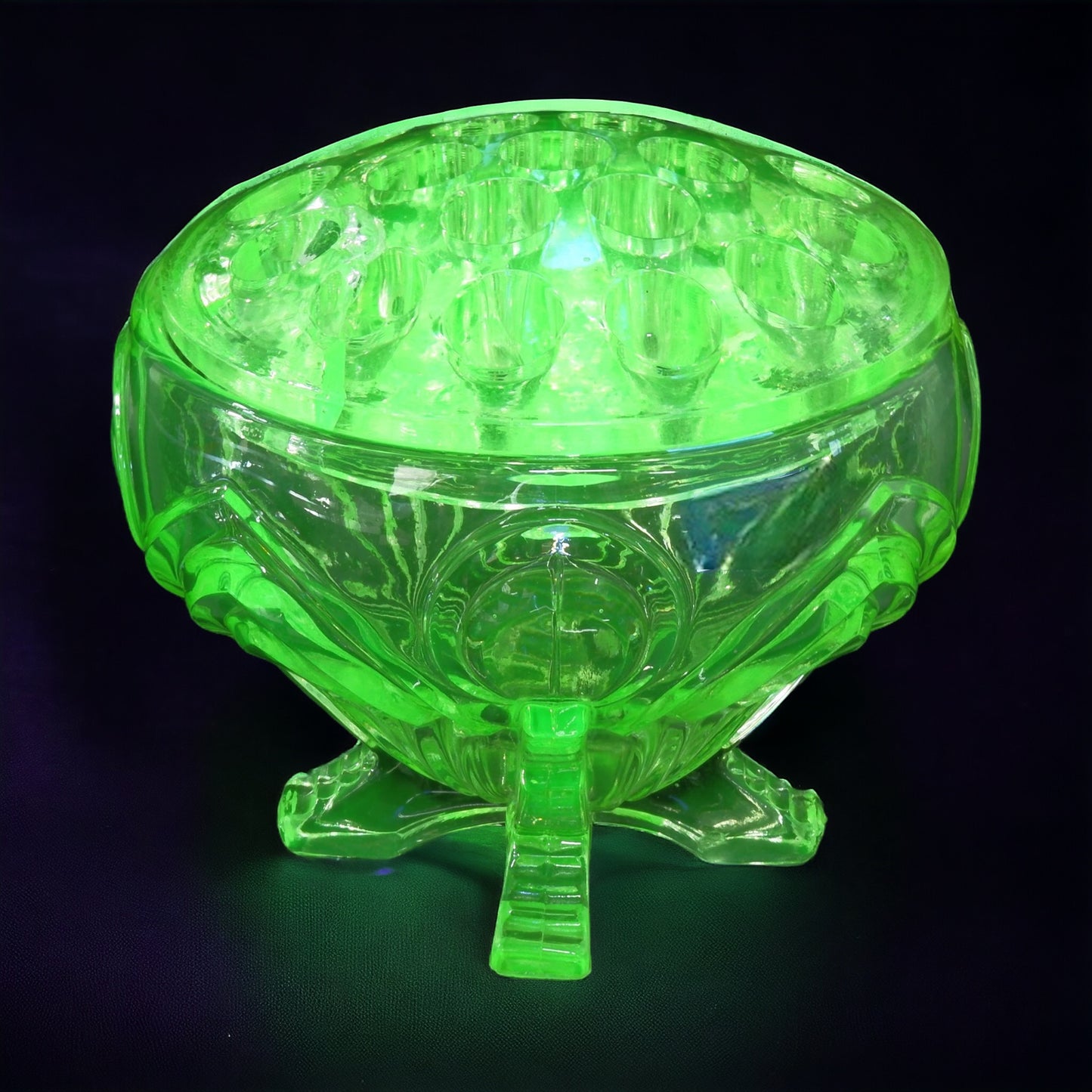 Art Deco Uranium Glass Pedestal Vase