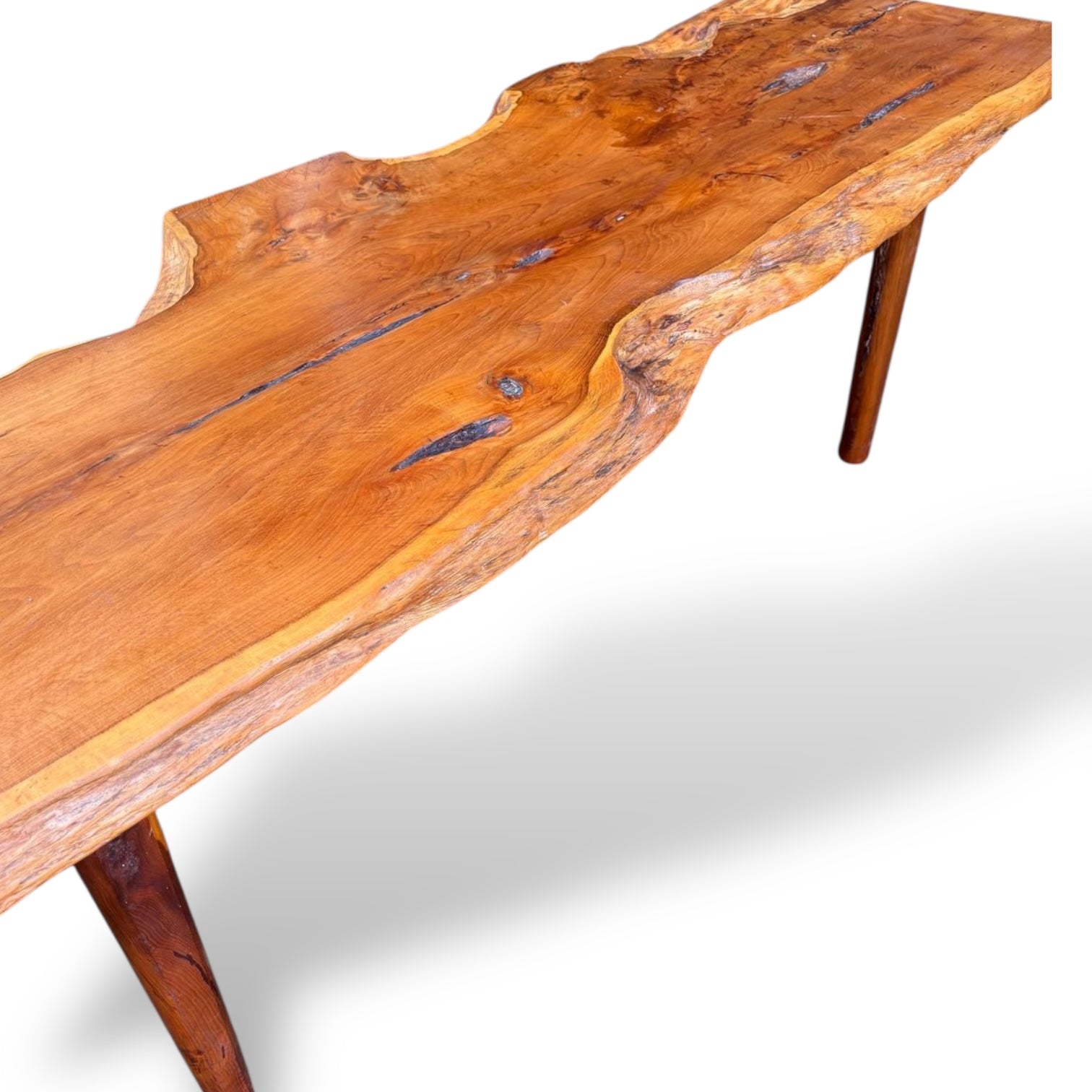 Reynolds of Ludlow Live Edge Yew Wood Coffee Table – Mid-Century — view 9