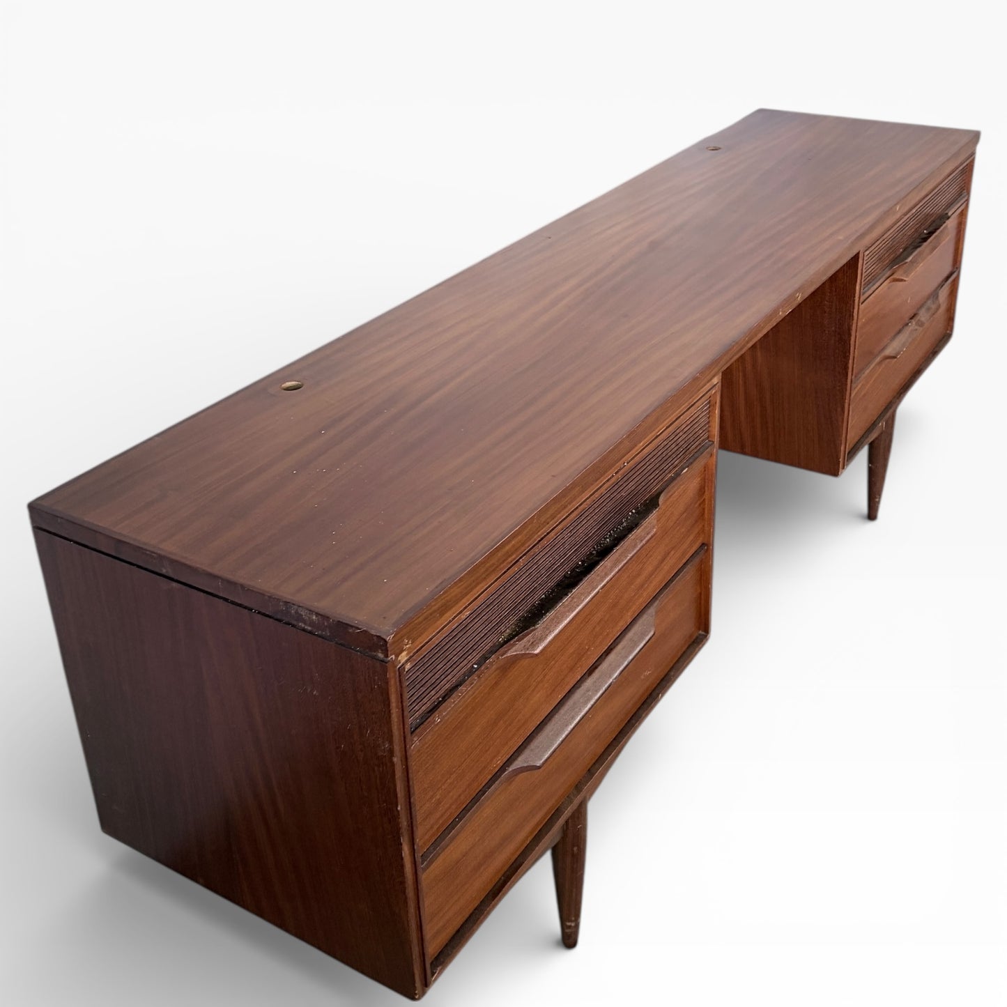 Mid-Century Low Teak Desk by White & Newton