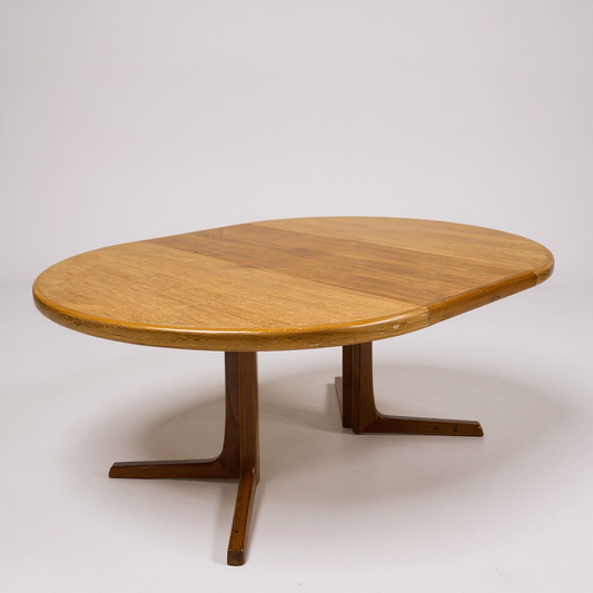 Mid Century Extending Dining Table | Round to Oval Teak Table