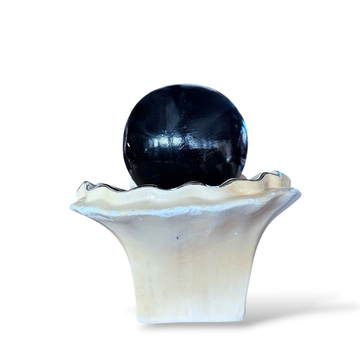 Pierrot Plaster Bust – Hand-Painted Vintage Art Statue With Aged Finish