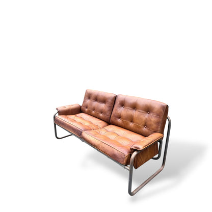 Vintage IKEA “Borkum” Leather Sofa – Pair By Johan Häggström, Sweden, 1970s
