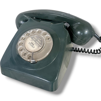 Vintage Rotary Telephone – Blue Bakelite Desk Phone | Mid Century Retro Prop
