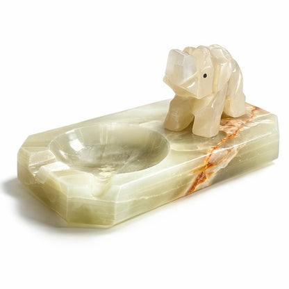 Vintage Onyx Elephant Ashtray
