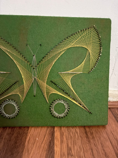 Mid Century String Art Butterfly Wall Hanging