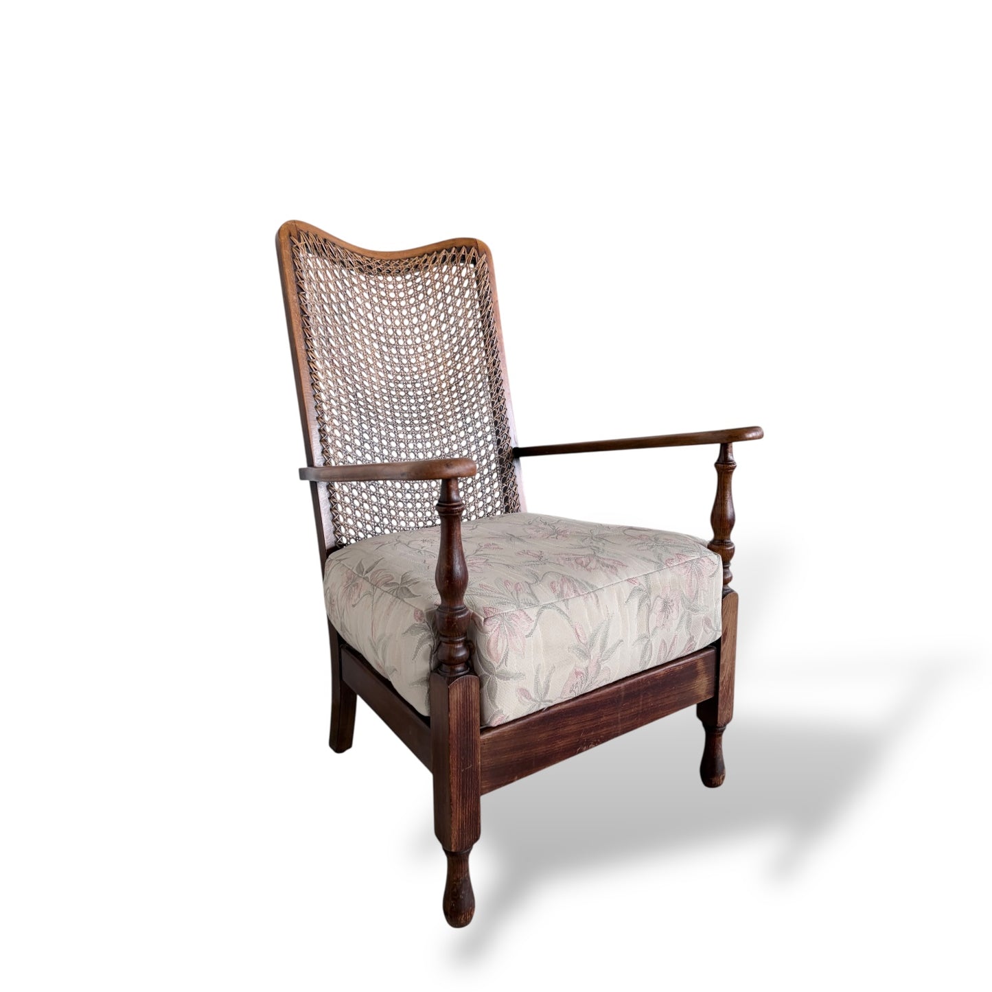 Antique Vintage Colonial Style Wicker Armchair