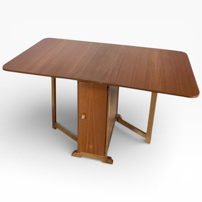 Mid-Century Dining Table - Drop-Leaf Extending Table with Built-In Storage