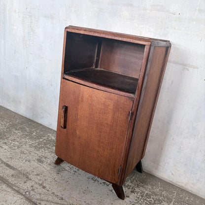 1950s oak bedside cabinet and compact utility cupboard - view 6