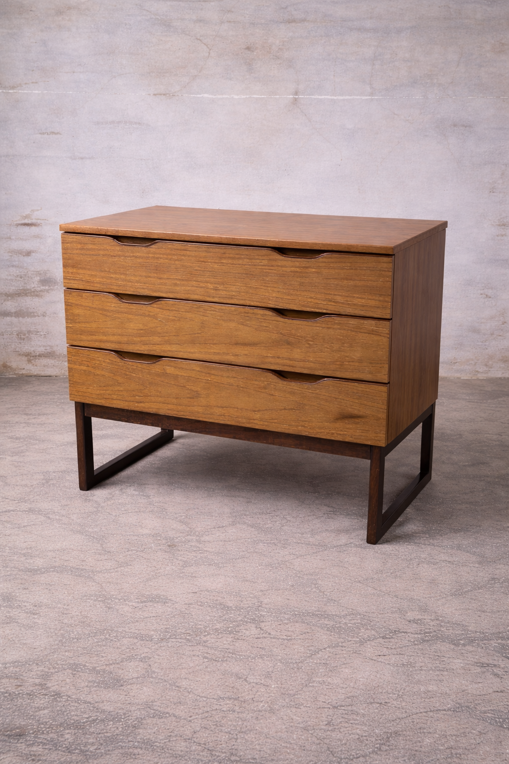 Mid Century Europa Formica and Teak Chest of Drawers